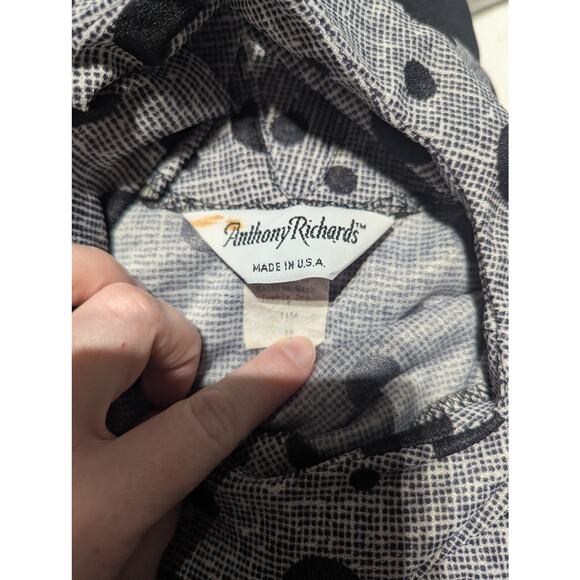 Anthony Richard's vintage polka dot side tie 3/4 Sleeve blouse women's size 12 - Picture 5 of 6